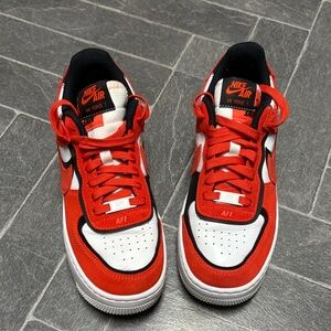 Nike Air Force 1 Red and White Sneakers
